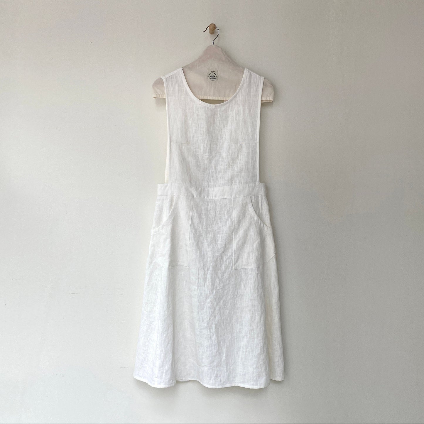 Hestia Linen Apron - cream white