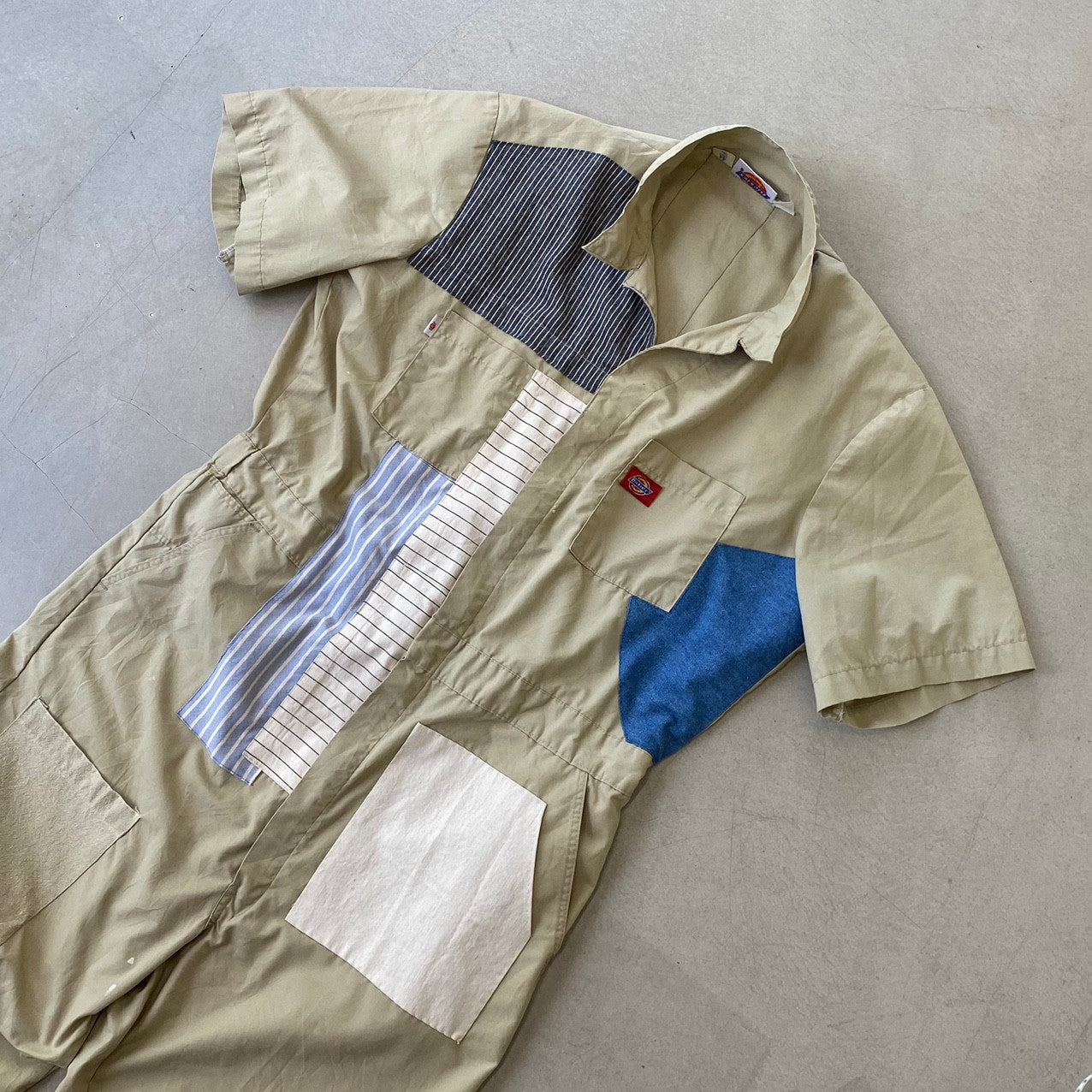 [REMAKE] Vintage Dickies Short-Sleeved Jumpsuits_Beige