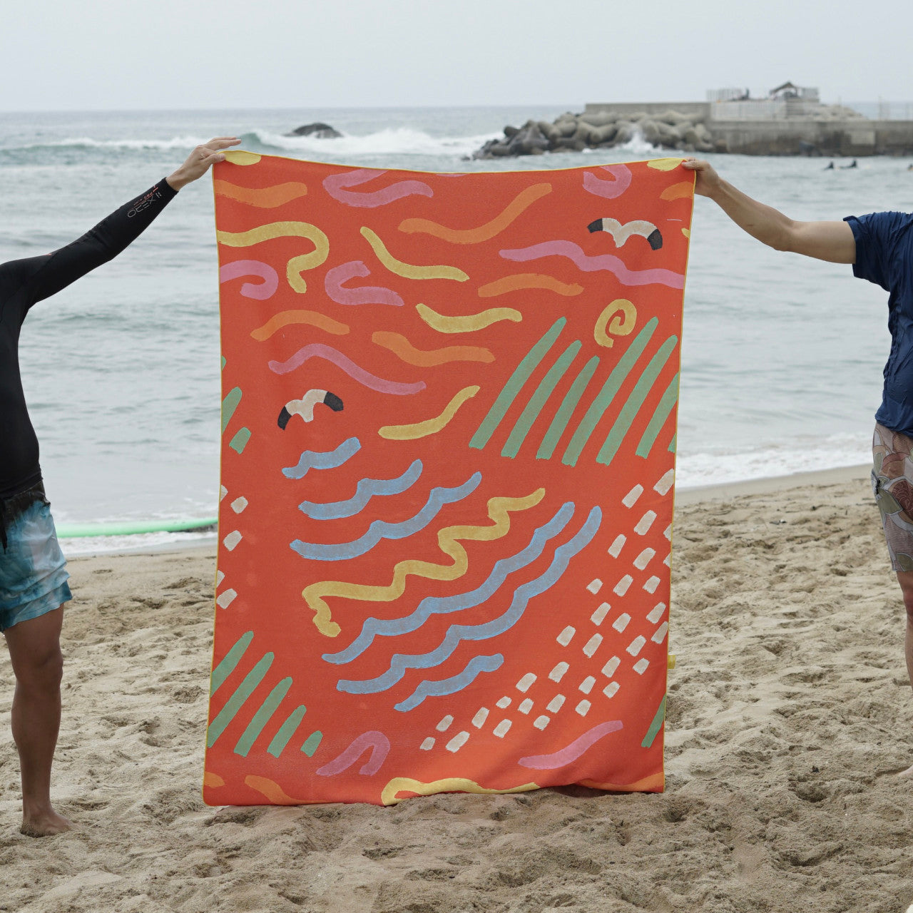 [Plasticfarm x Jejeland] Extra Large Beach Towel - SUNSET 180X123