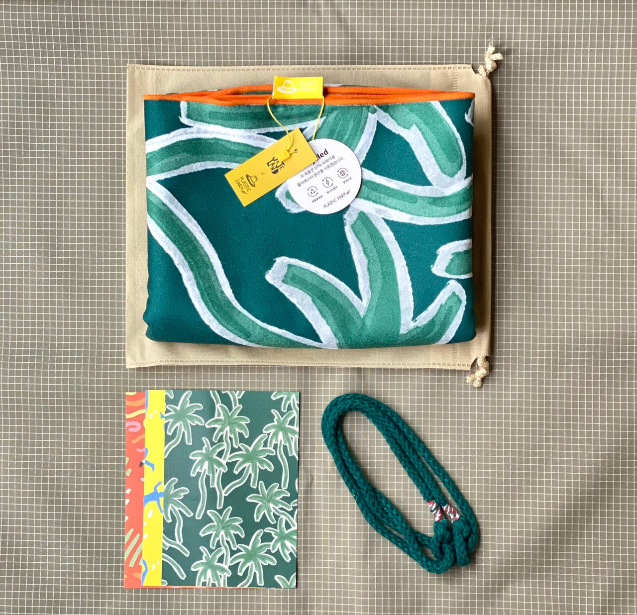 [Plasticfarm x Jejeland] Midium Beach Towel - PALM TREE 135x65