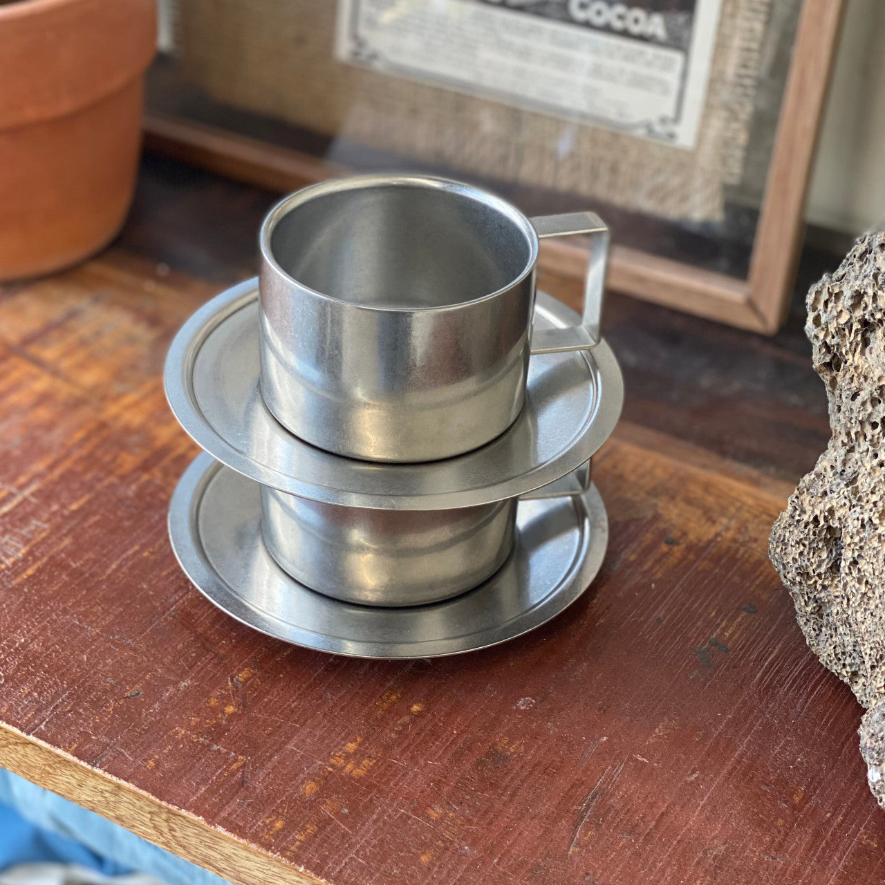 Industrial Stainless Steel Coffee Cup Set