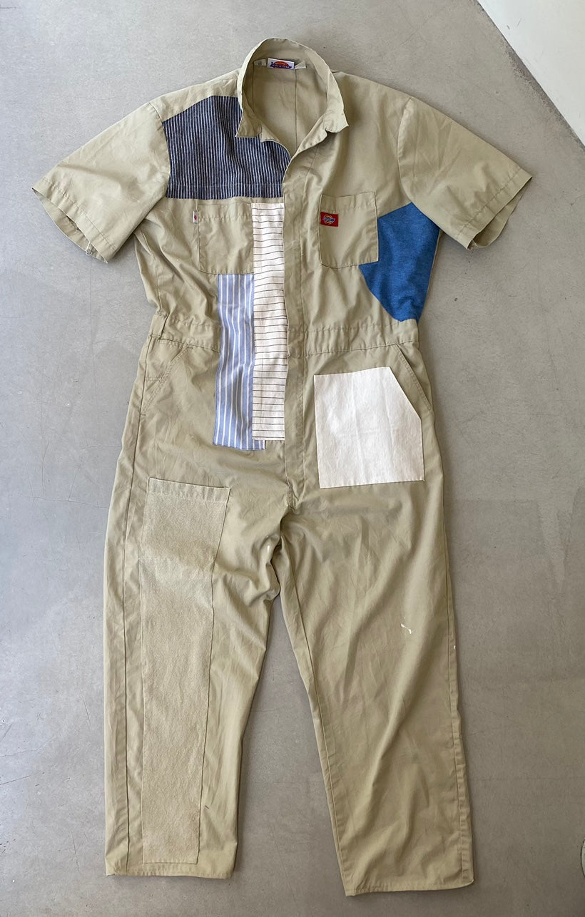 [REMAKE] Vintage Dickies Short-Sleeved Jumpsuits_Beige