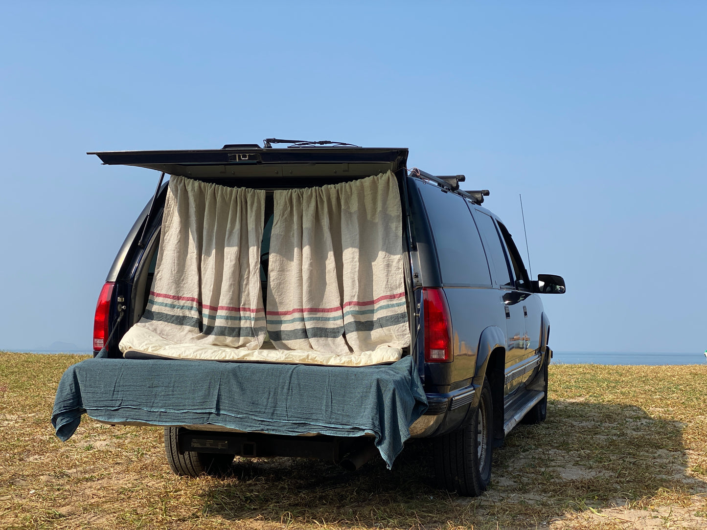 Half waffle curtain - lithuanian linen