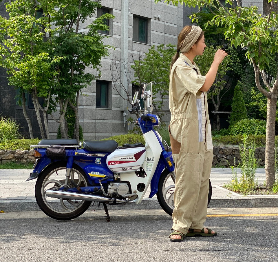 [REMAKE] Vintage Dickies Short-Sleeved Jumpsuits_Beige