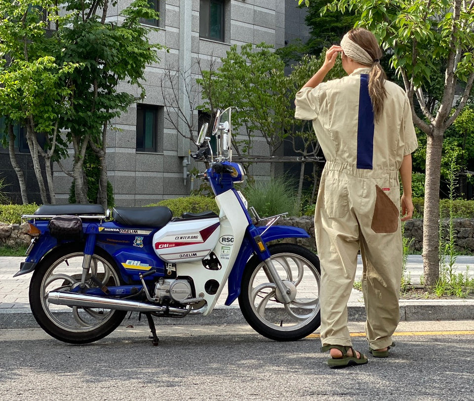 [REMAKE] Vintage Dickies Short-Sleeved Jumpsuits_Beige