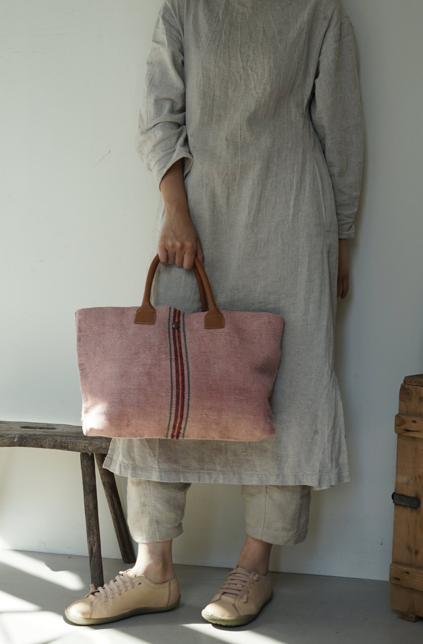 Hemp tote bag - pink