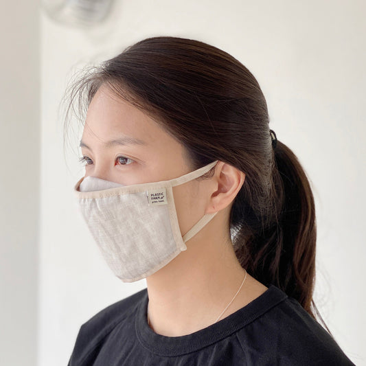 3d face mask with filter pocket _ ivory