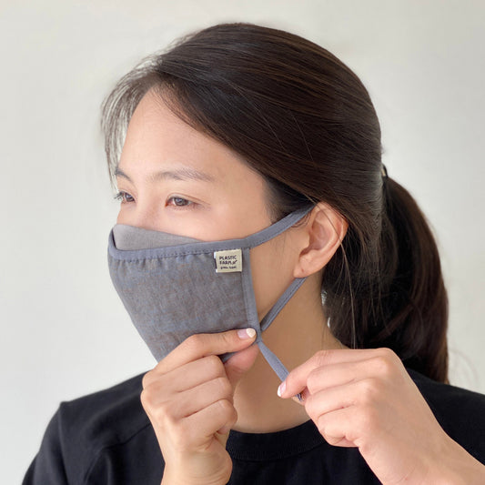3d face mask with filter pocket _ gray