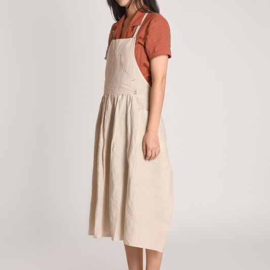 Linen cotton sherring apron