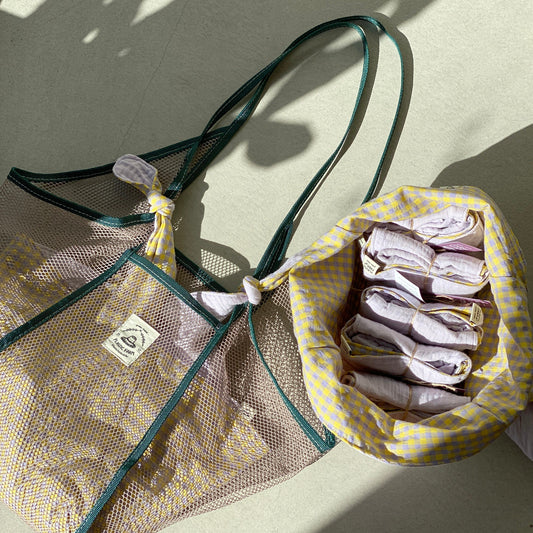 Inner pouch / lunch bag _ Yellow lavendar