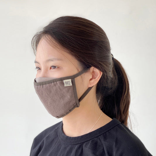3d face mask with filter pocket _ brown