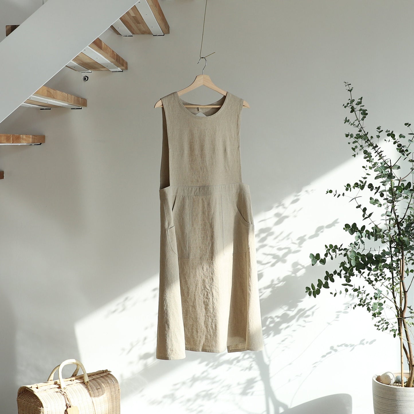 Hestia Linen Apron - Oatmeal Beige