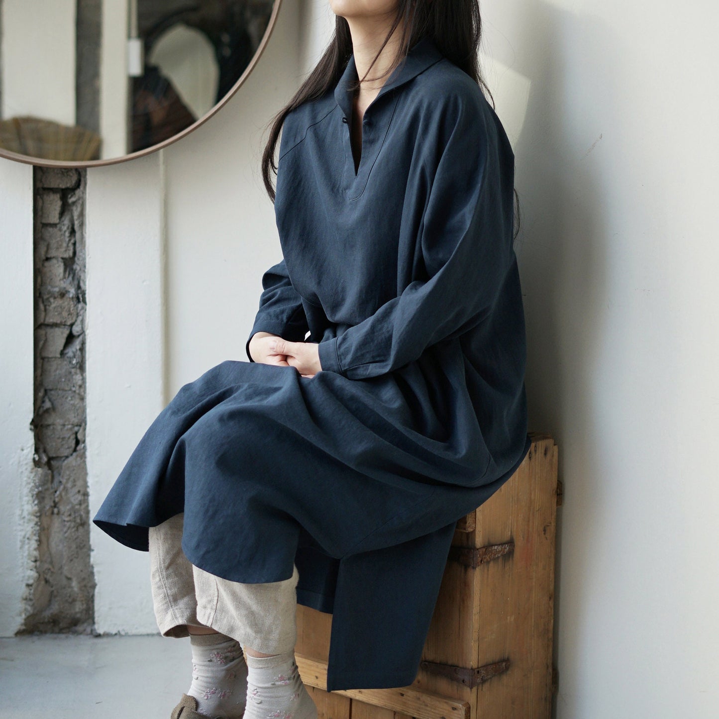 Raglan Marine Dress - Navy