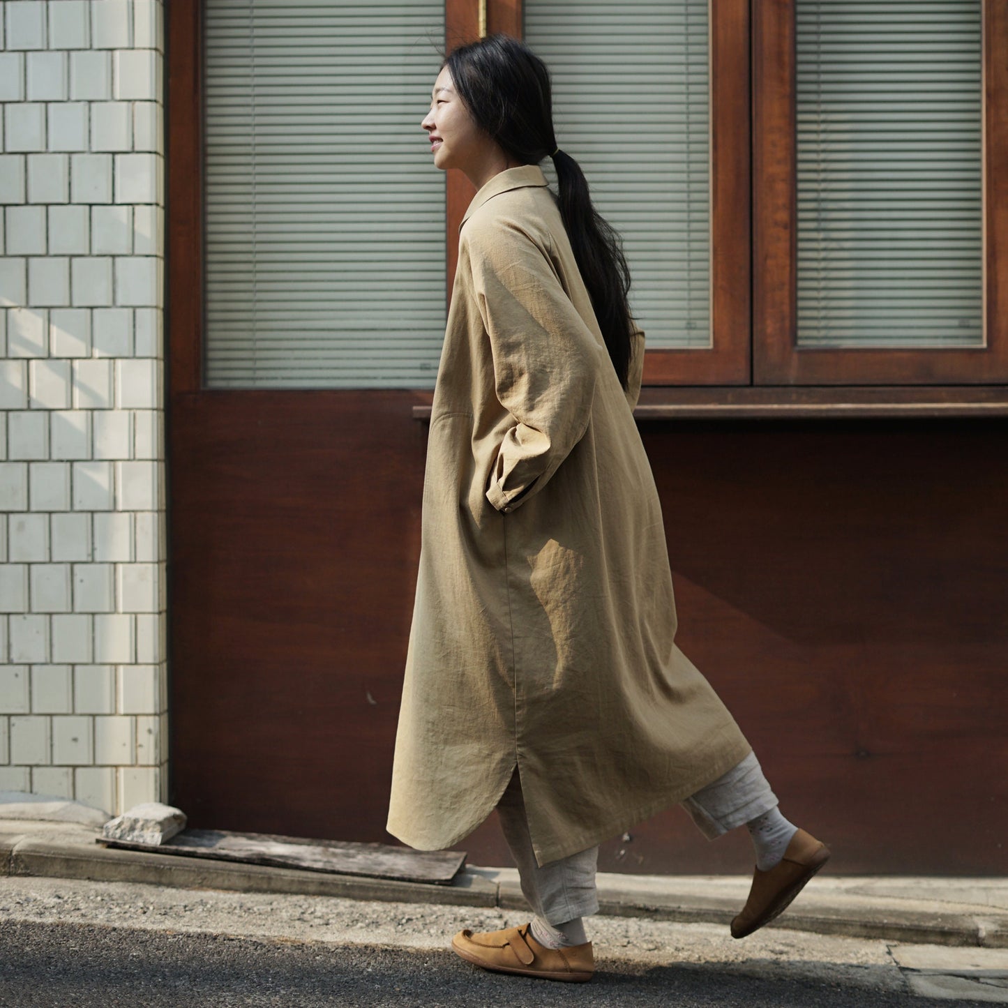 Raglan Marine Dress _ Khaki Beige