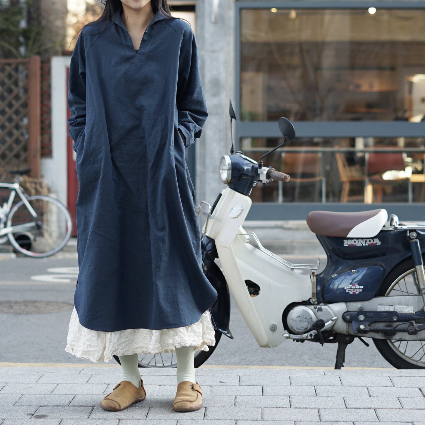 Raglan Marine Dress - Navy