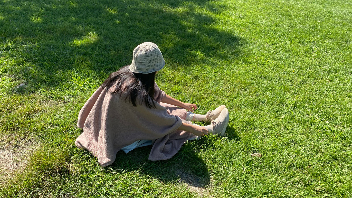 Plying Poncho Blacket _ beige